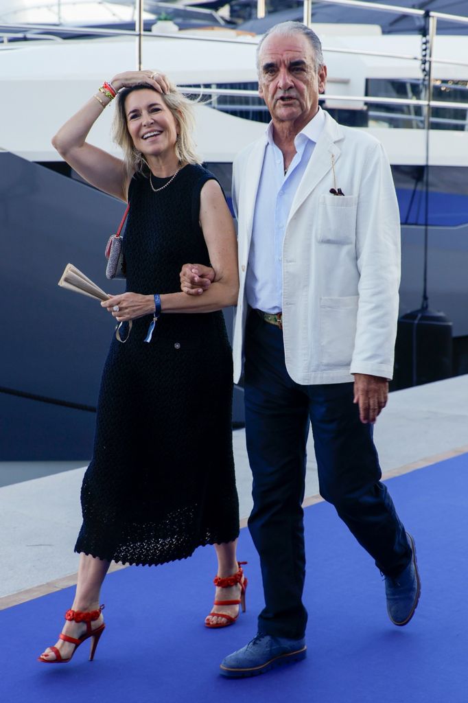 Mario Conde y María José de Castellví en el 40º aniversario de Puerto Portals, en Mallorca