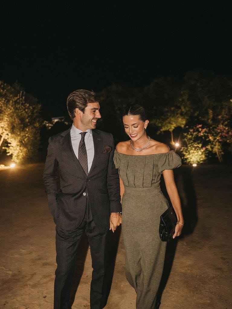 La pareja en una boda en el pasado