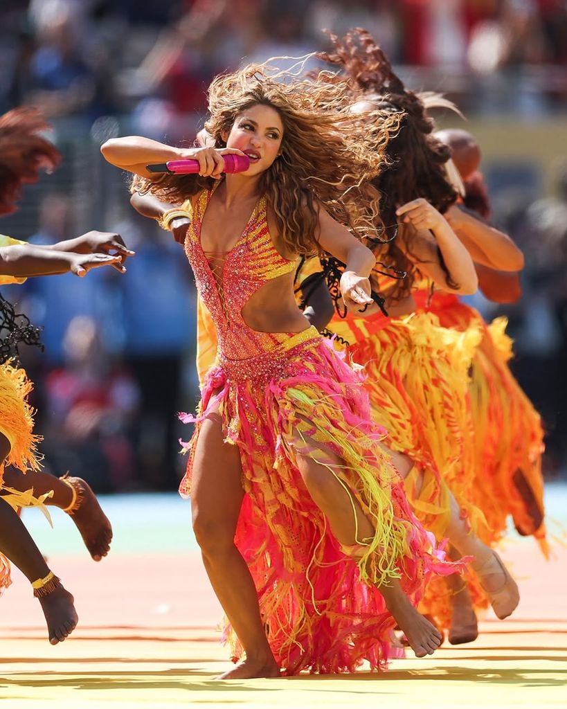 Shakira, durante el espectáculo de medio tiempo de la final del Mundial de 2026, en Nueva Jersey (julio de 2026).
