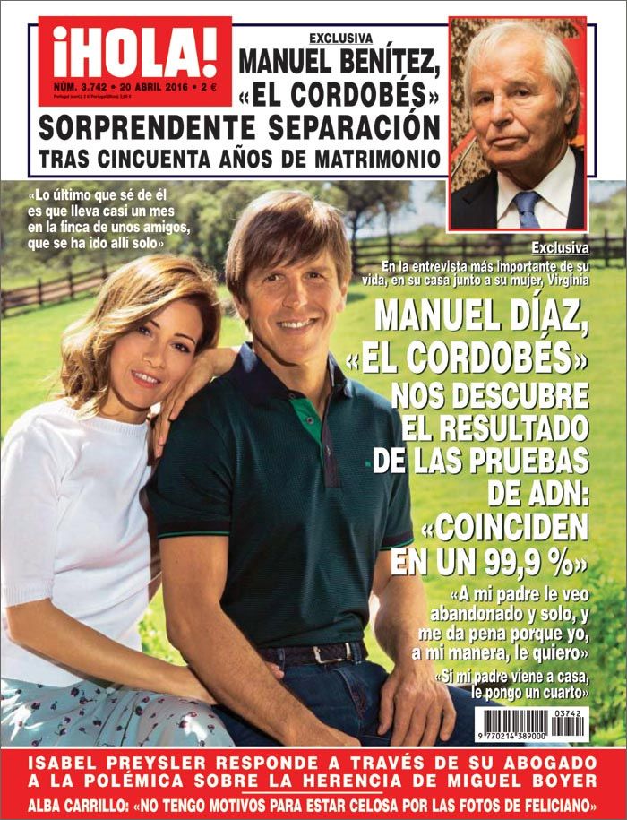 Manuel Díaz 'El Cordobés' y Virginia Troconis