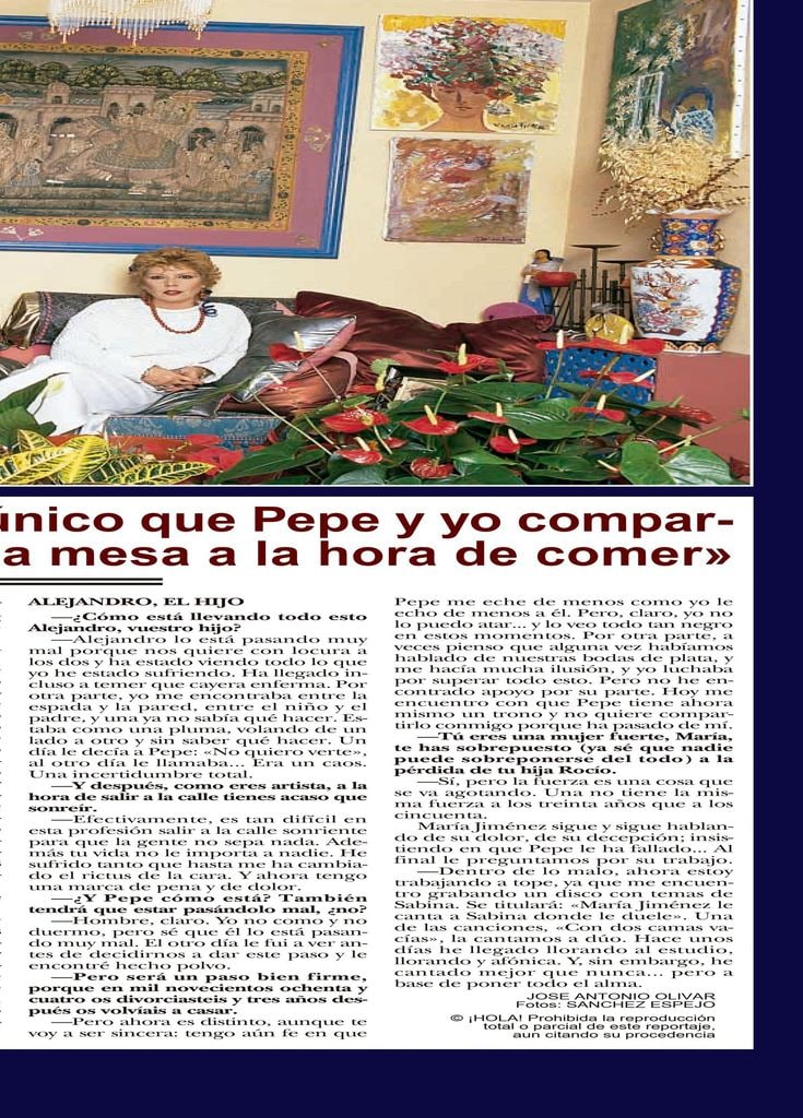 María Jiménez y Pepe Sancho separación HOLA PLUS