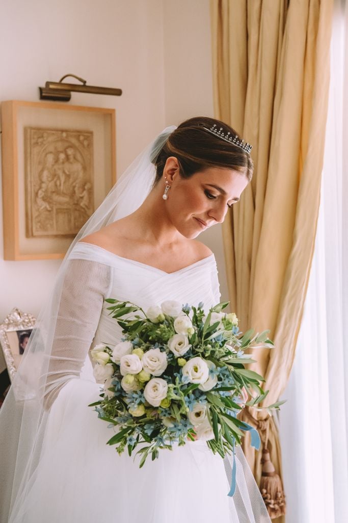 Boda andaluza y ramo de novia azul