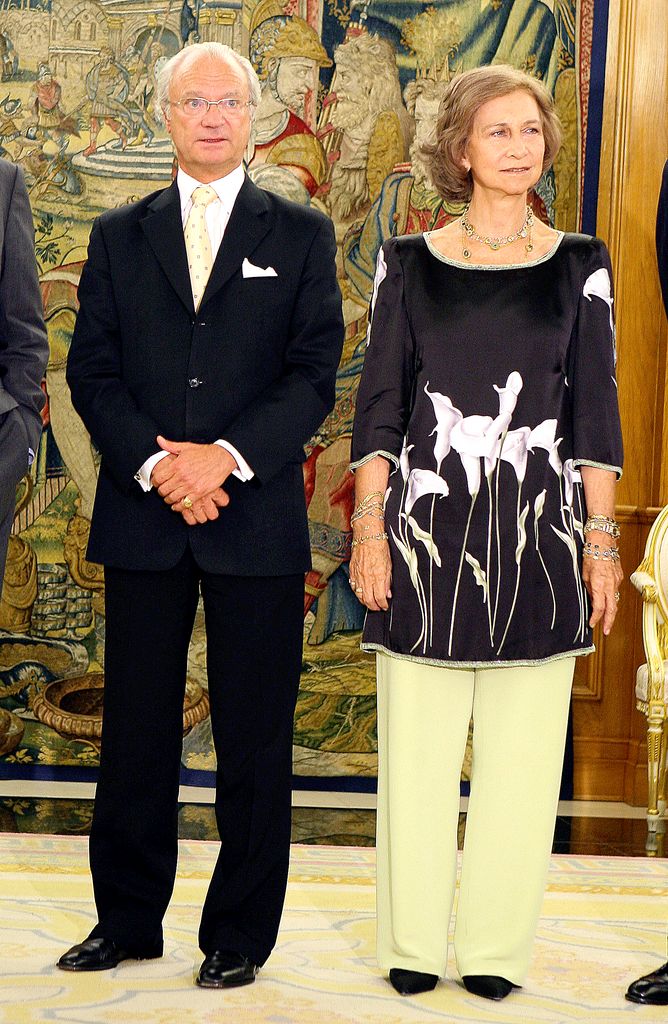El rey Carlos Gustavo en una visita oficial a España en 2009