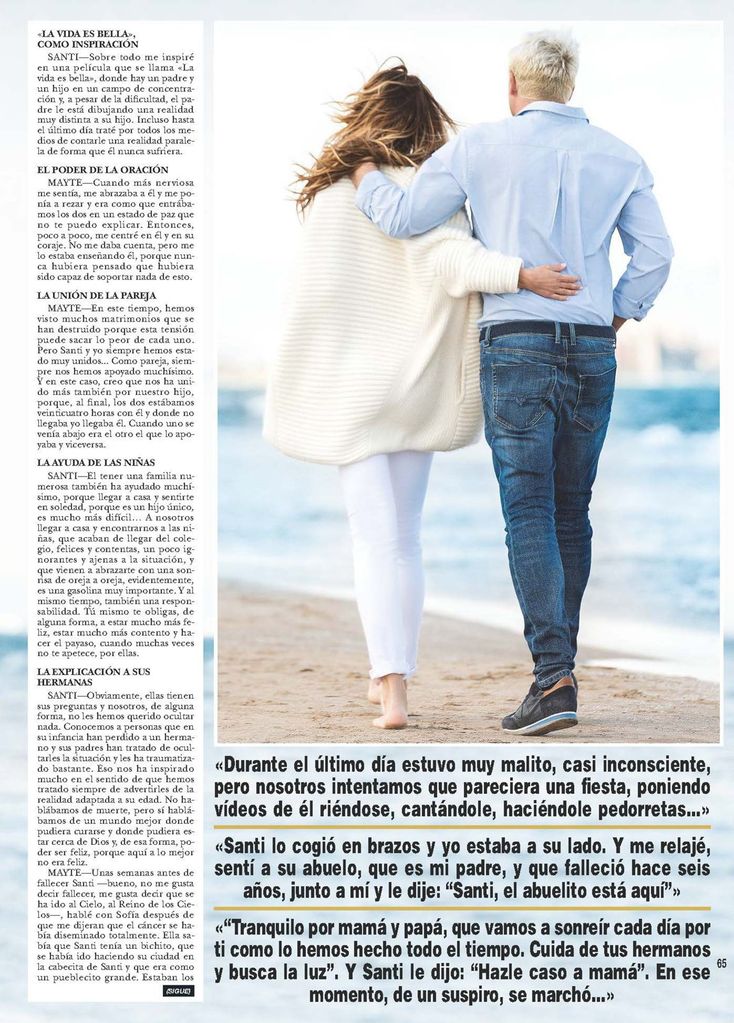 Entrevista a ¡HOLA! de Santiago Cañizares y Mayte García cuando murió su hijo