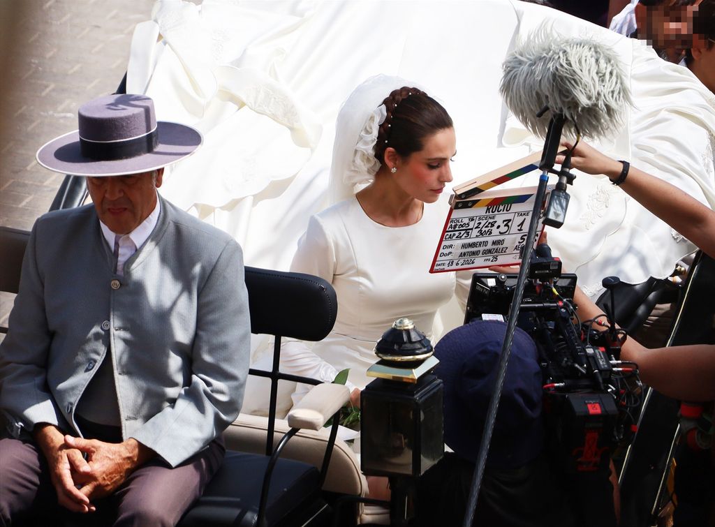 Carmen Raigón antes de iniciar el rodaje de la secuencia de la boda