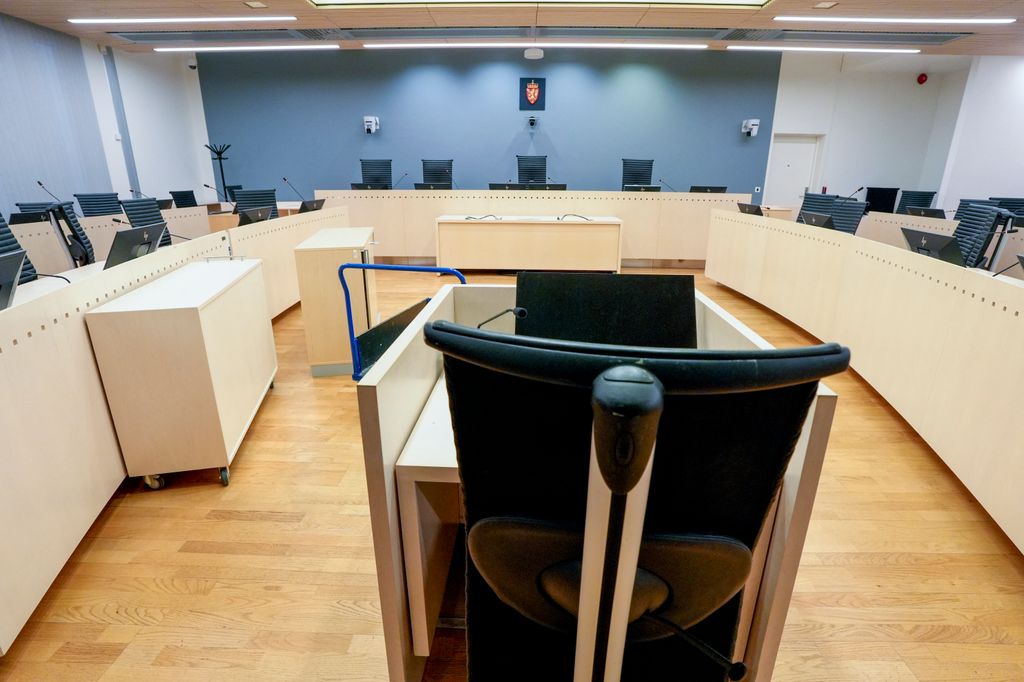 Interior de la sala 250 del Tribunal del Distrito de Oslo