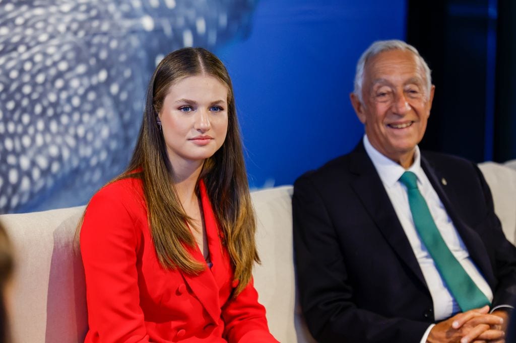 La princesa Leonor junto al presidente de Portugal, Marcelo Rebelo de Sousa