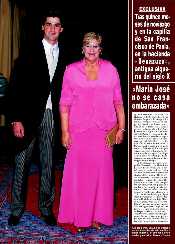 Boda Jesulín de Ubrique y María José Campanario 2002 ¡HOLA!