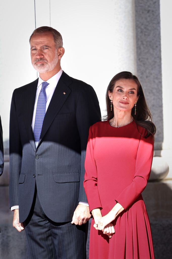 Los Reyes Felipe y Letizia en el recibimiento al presidente de Alemania