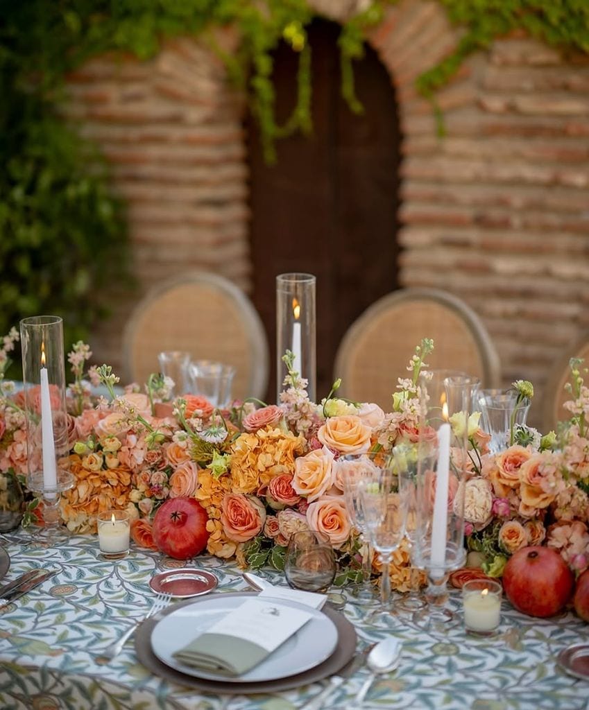 Mesas de boda decoración con flores