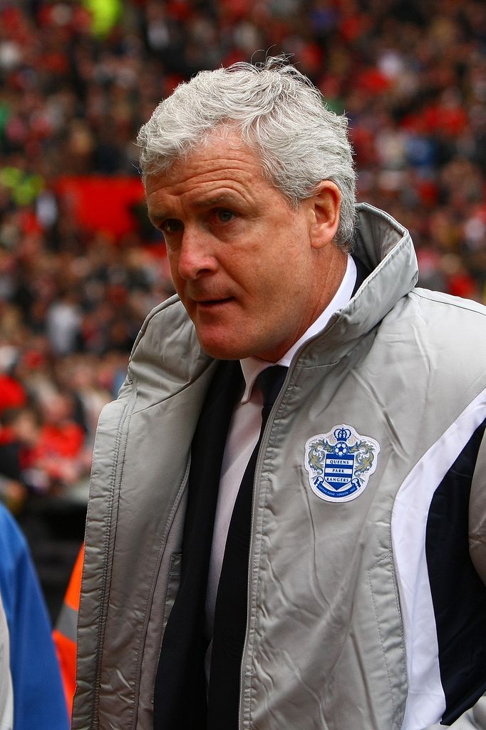 Mark Hughes, en un juego del Manchester United en 2012