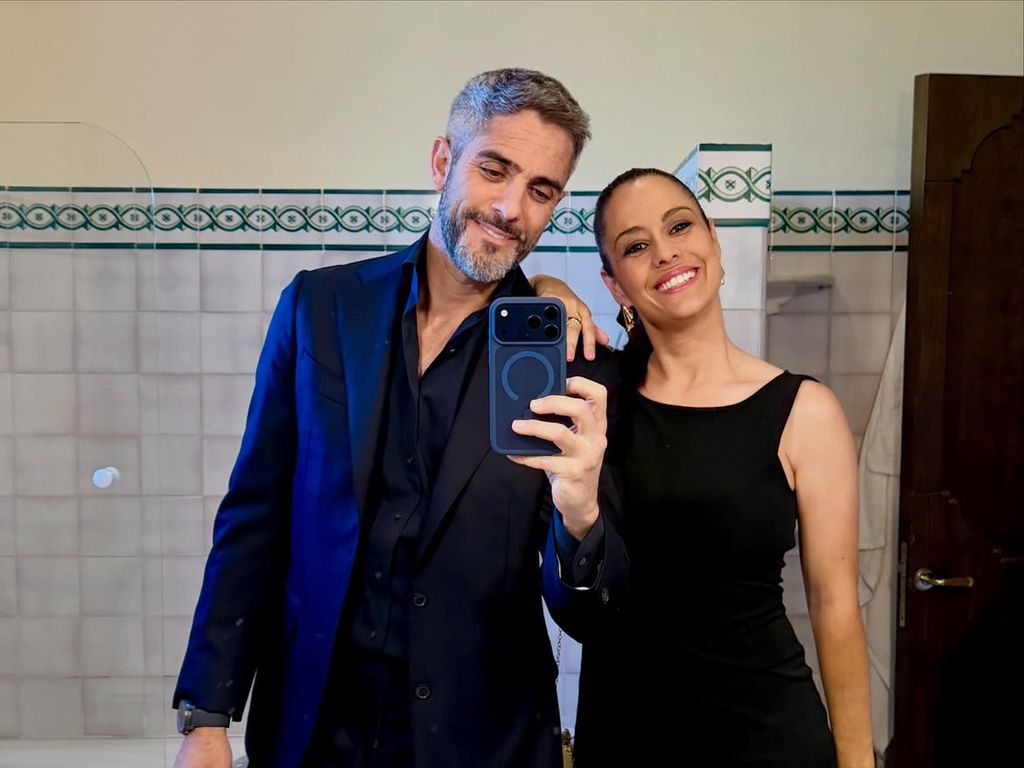 Roberto Leal y Sara Rubio en la boda de dos buenos amigos