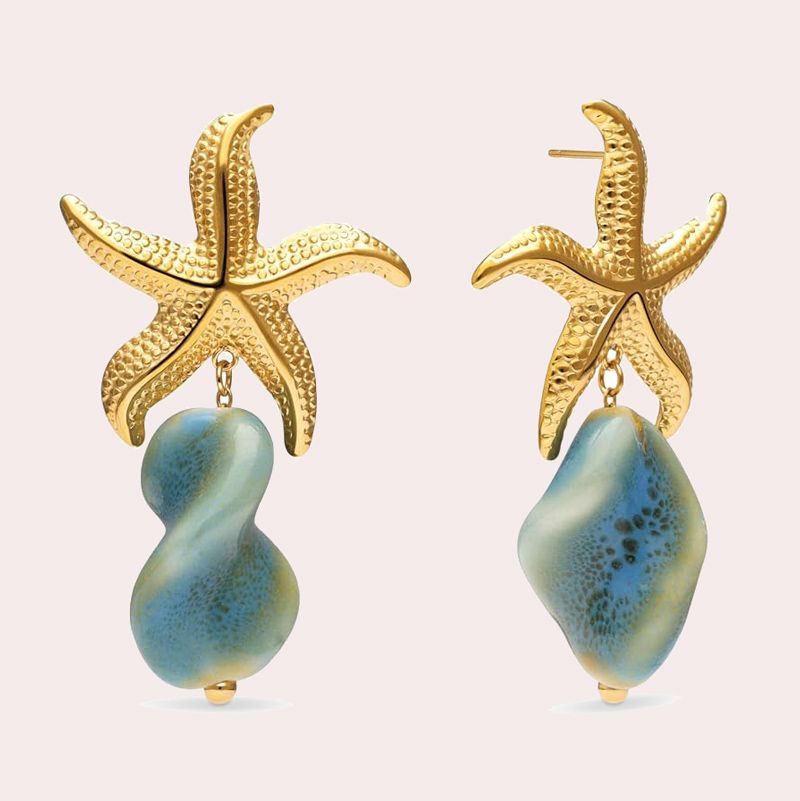 SINGULARU Pendientes Mujer Starfish Wave