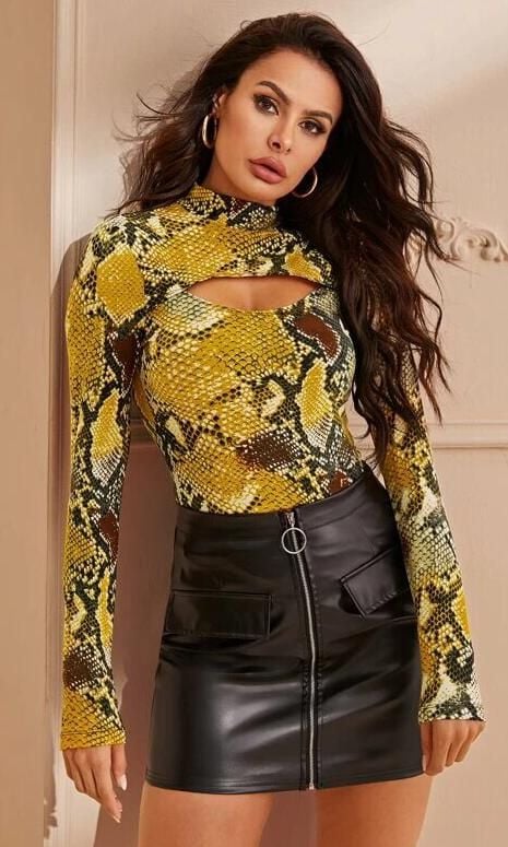top en snake print de shein