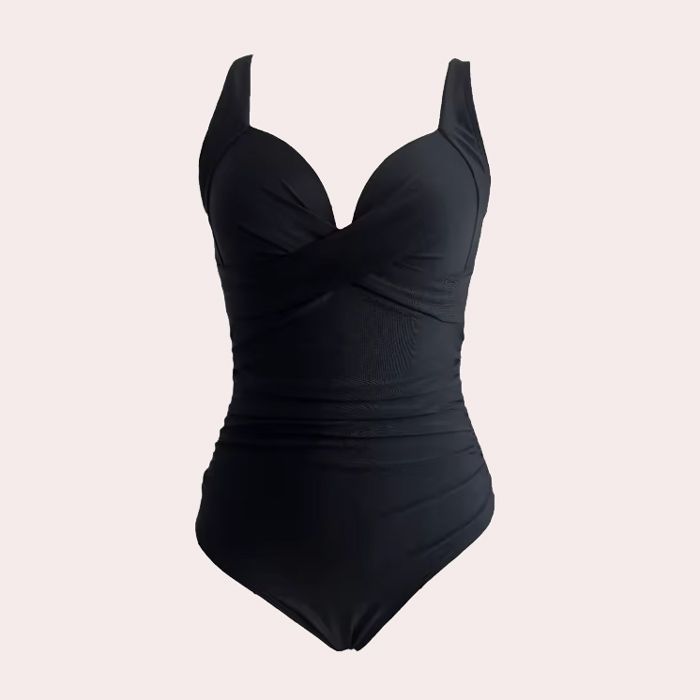 2026 traje de baño liso fruncido para mujer