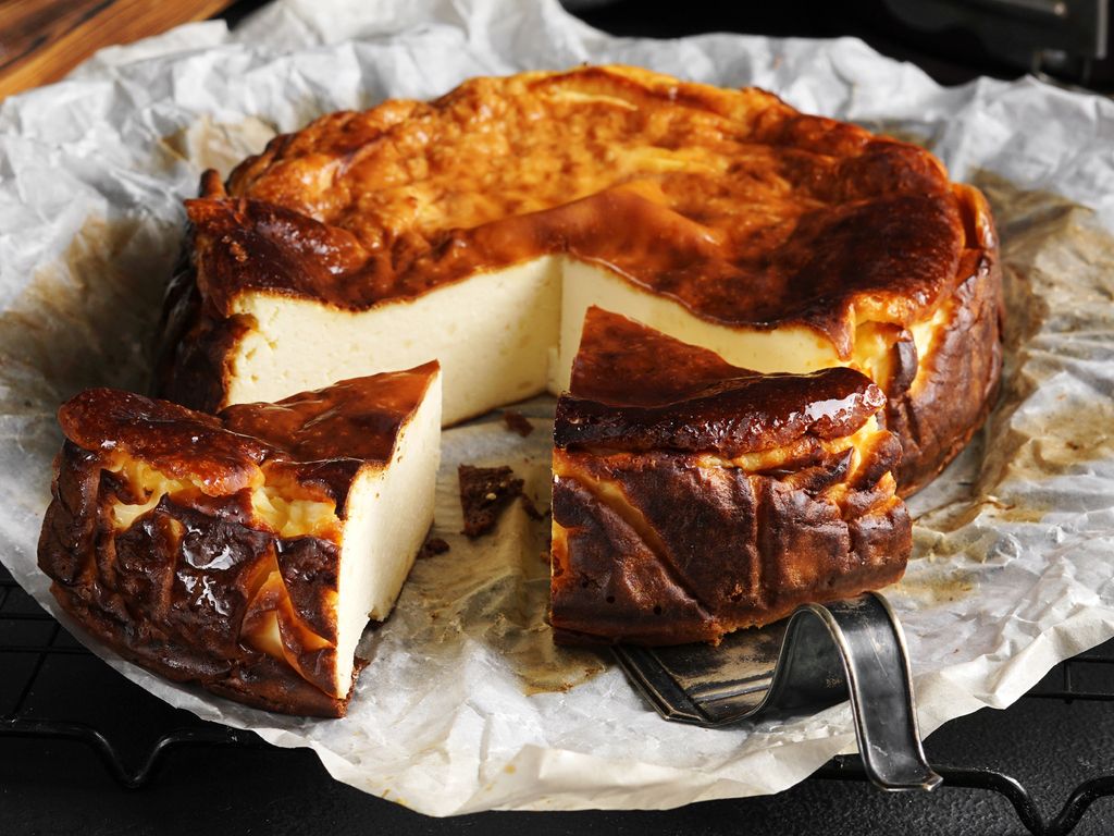 Tarta de queso horneada.