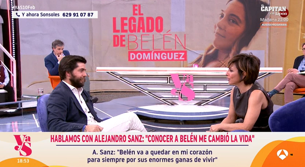 Emilio en el programa de Y ahora Sonsoles recordando a Belén Domínguez