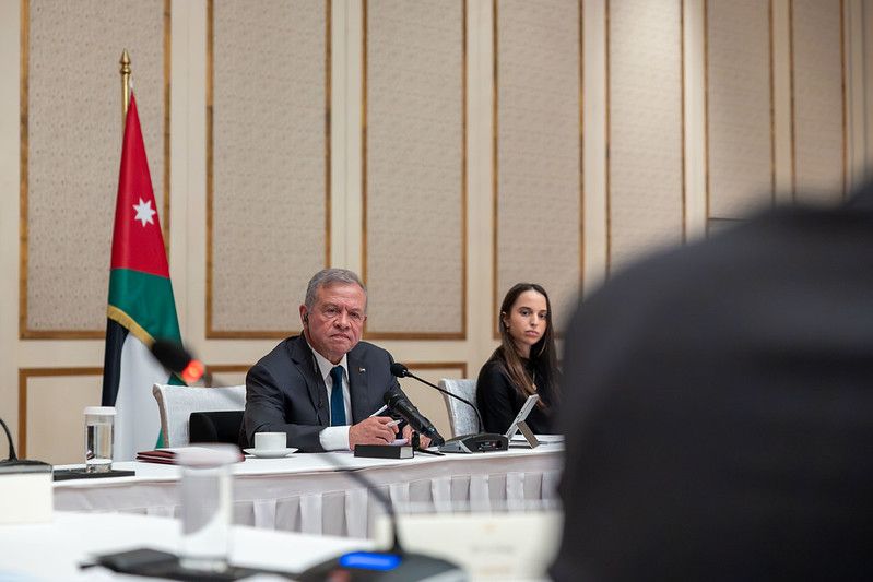 Abdalá de Jordania con su hija Salma