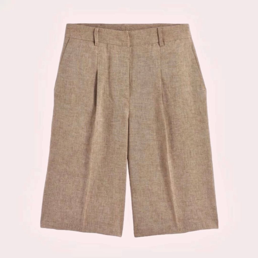 Pantalón de lino con pinzas de La Redoute