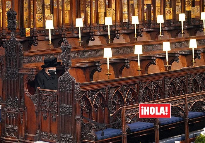 Isabel II en el funeral de su marido