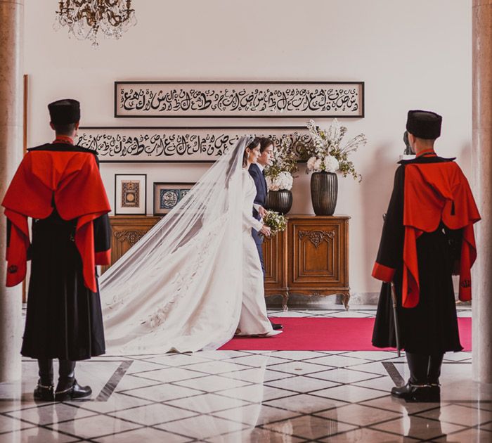 El impresionante vestido de novia de Rajwa Alseif, princesa de Jordania