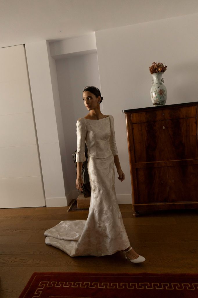 Vestido de novia de Fátima González para una boda en Madrid