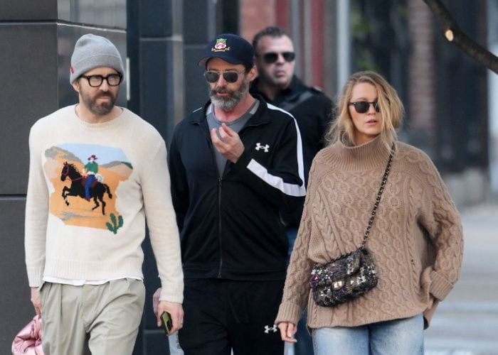 Hugh Jackman con Blake Lively y Ryan Reynolds