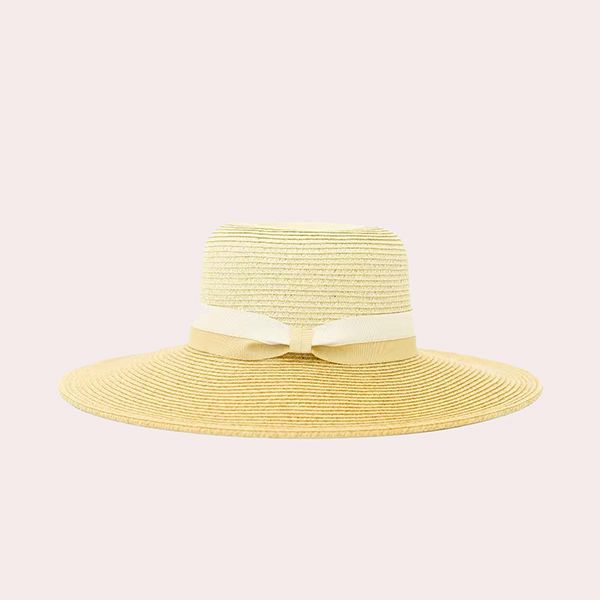 Sombrero Floppy Color Block Blanco y Negro Natural Nine West