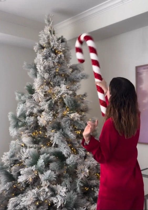 Jacky Bracamontes contó con la ayuda de los expertos para colocar el árbol de Navidad en casa