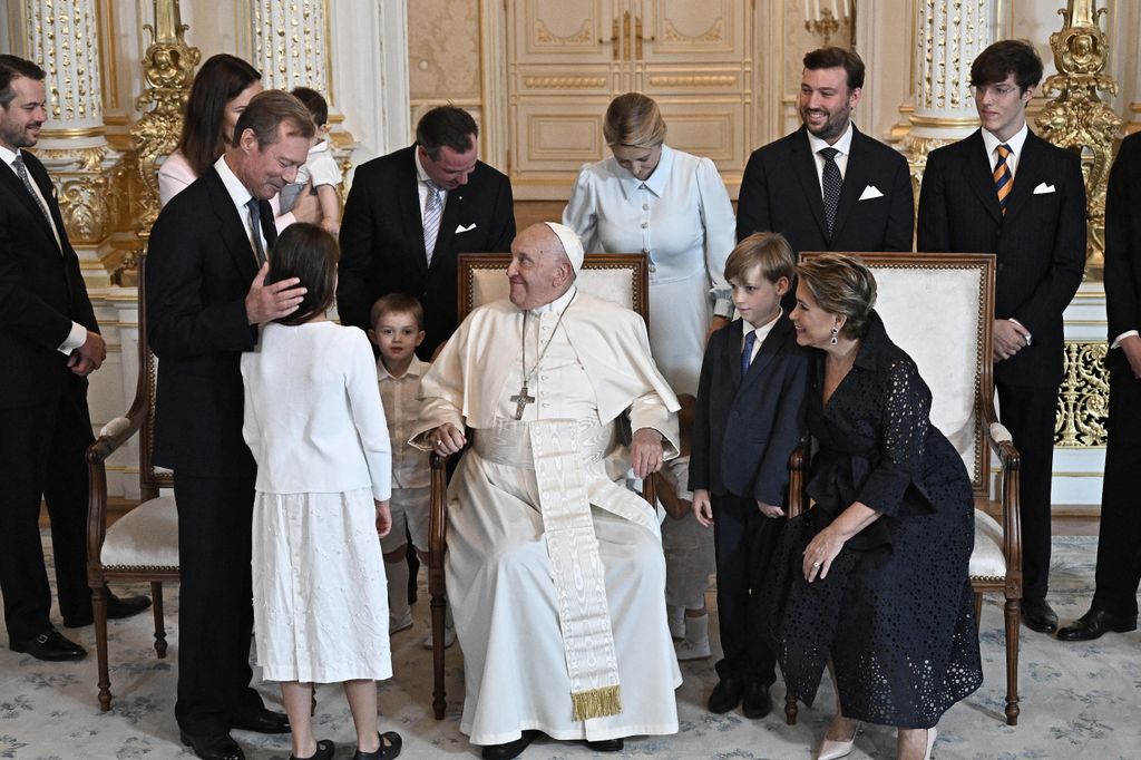 El Papa Francisco con los grandes duques de Luxemburgo el 26 de septiembre de 2024