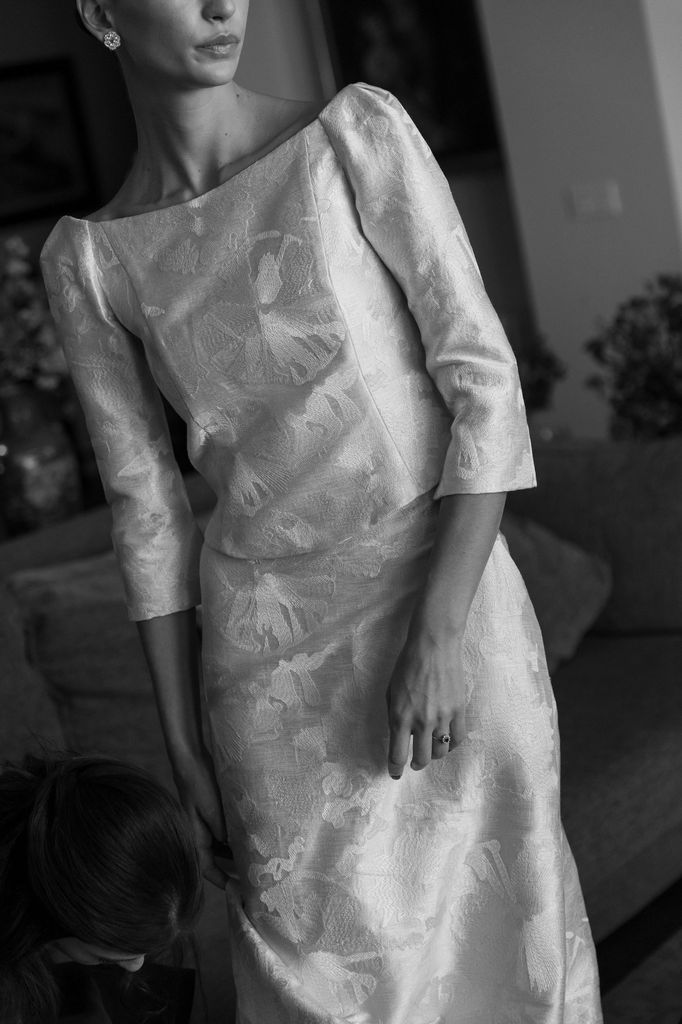 Vestido de novia de Fátima González para una boda en Madrid