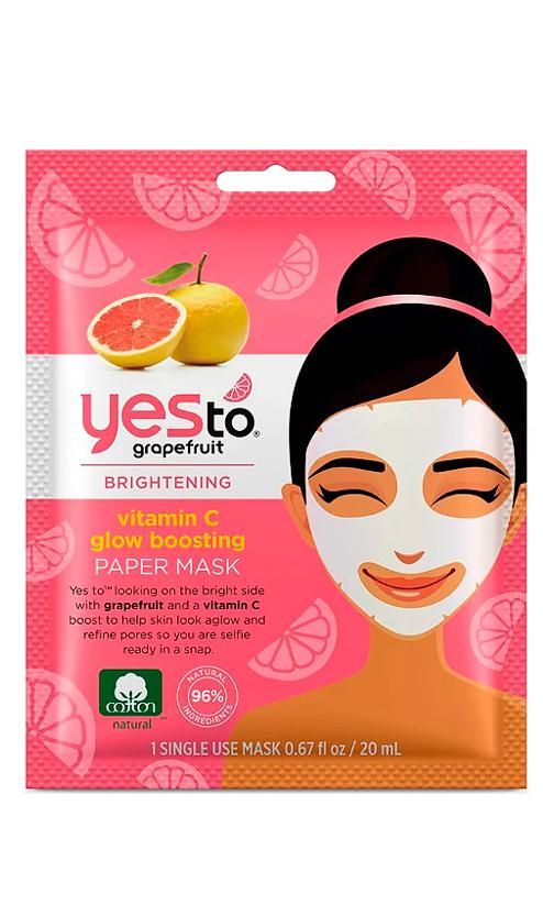sheet mask para el rostro yes to grapefruit vitamin c glow boosting paper mask