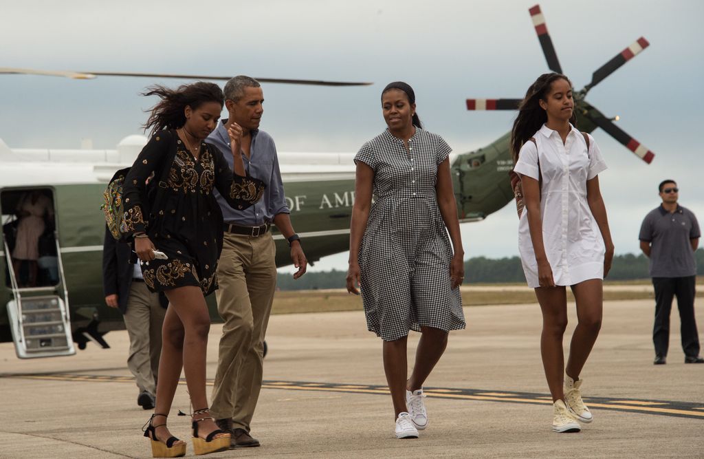 (De iqda. a drcha.)Sasha, Barack, Michelle y Malia Obama
