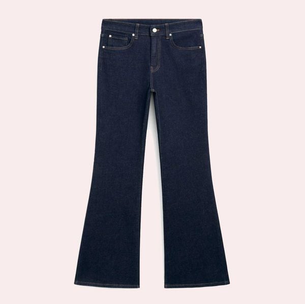 Jeans skinny flare tiro alto
