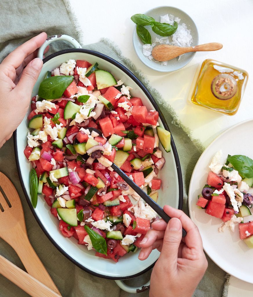 Sandía y feta, un tándem ideal para las ensaladas de verano.