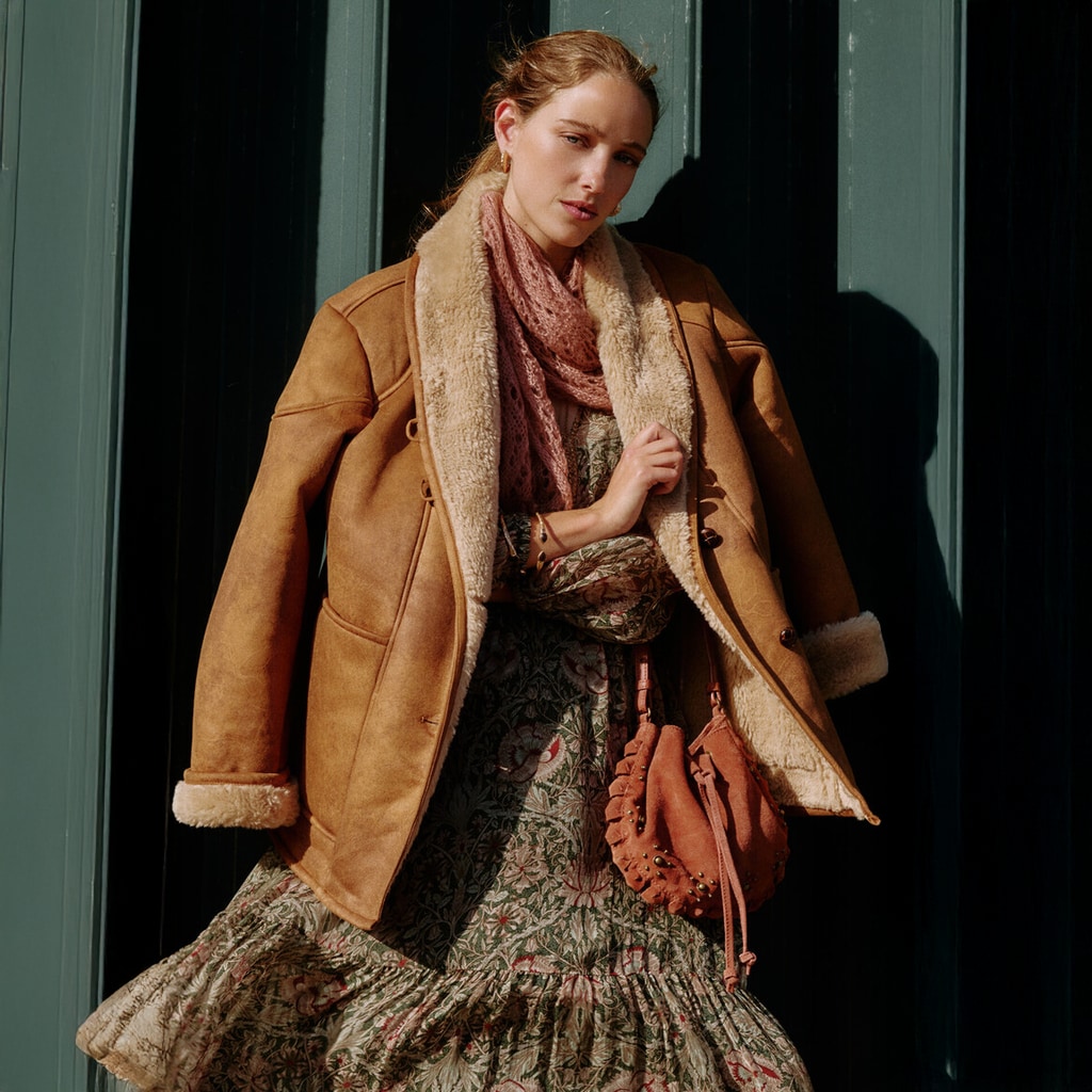 Abrigo de doble faz marrón