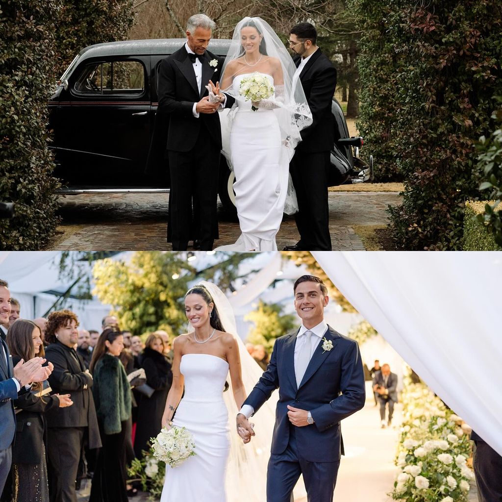 Oriana Sabatini llegó a su boda acompañada de su padre, Ova Sabatini.