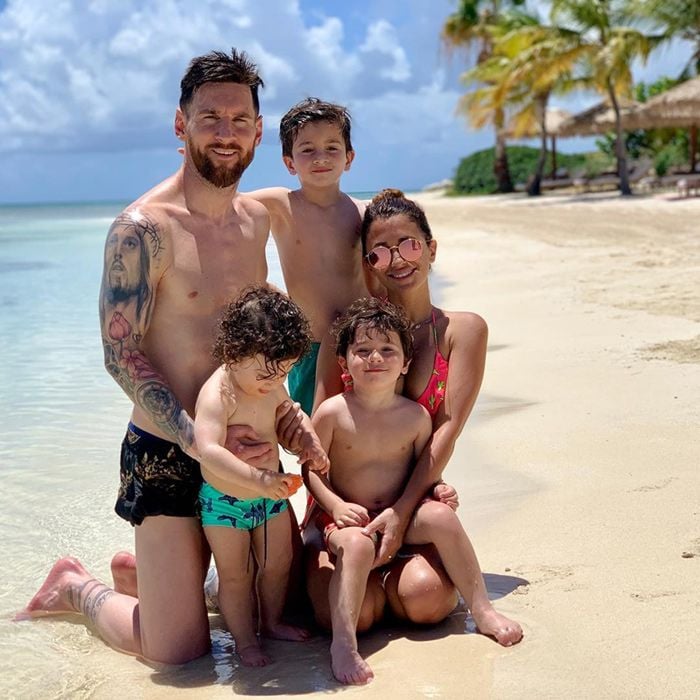 Leo Messi y Antonela Roccuzzo disfrutan con sus hijos de unas vacaciones en el paraíso