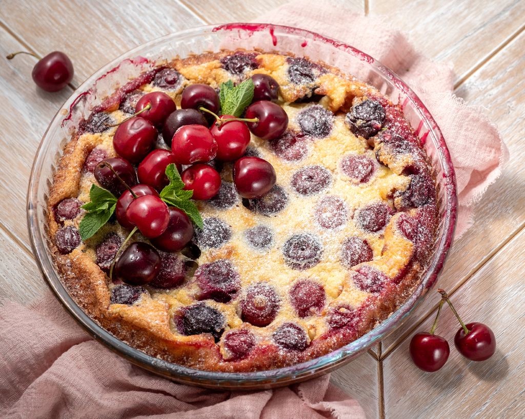 Clafoutis de cerezas.