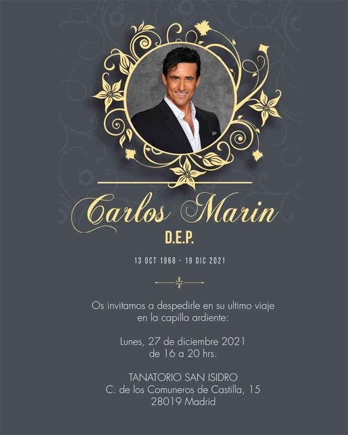 Recordatorio tanatorio Carlos Marín