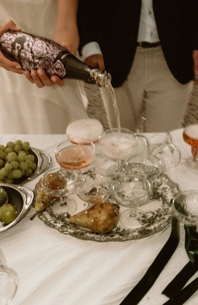Copas de champán de boda