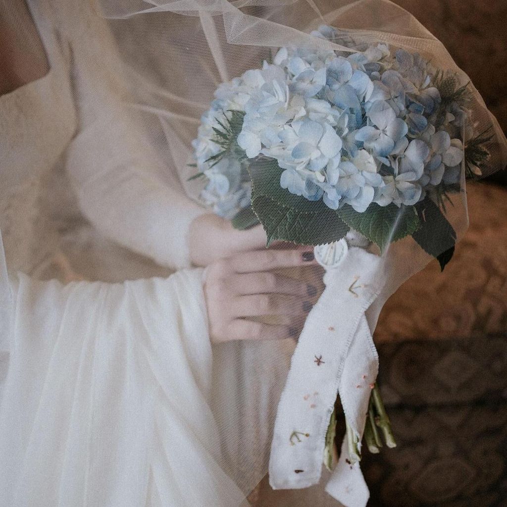 Ramos de novia bodas de verano hortensia azul 