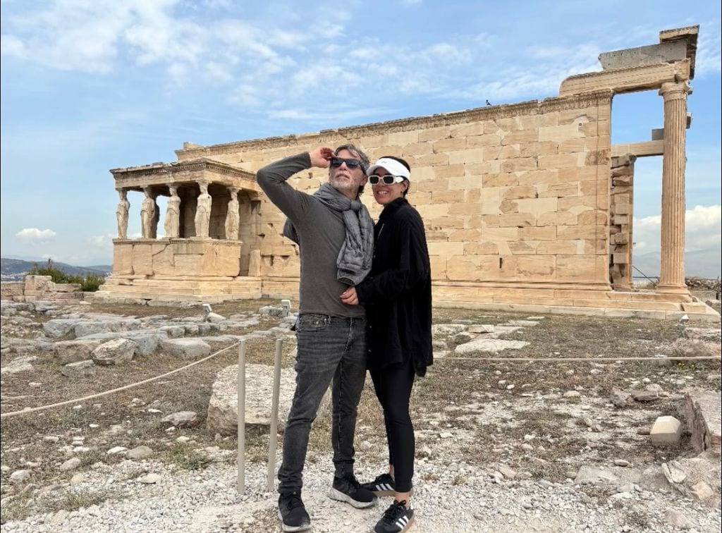 La pareja visitó la zona arqueológica de la capital griega.