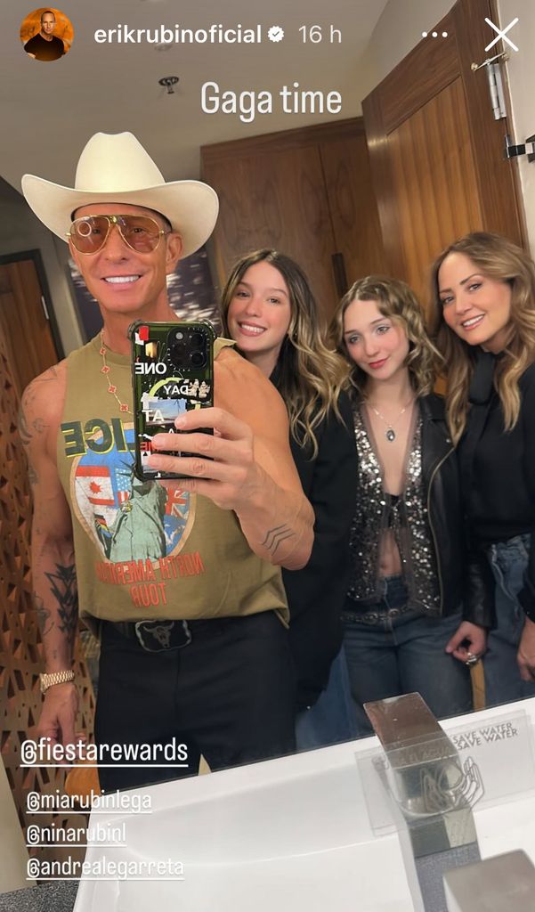Erik Rubín, Andrea Legarreta y sus hijas, listos para el show de Lady Gaga