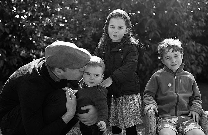 El príncipe Guillermo y sus tres hijos