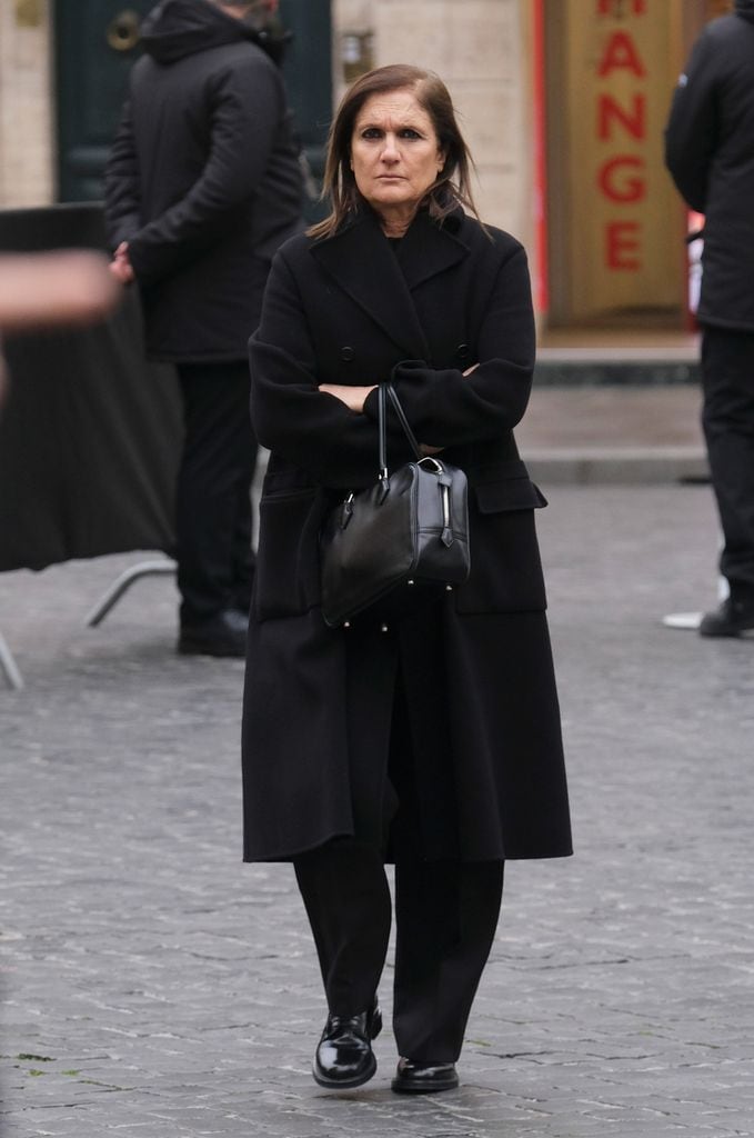 Maria Grazia Chiuri, actual diseñadora de Fendi, en la capilla ardiente de Valentino