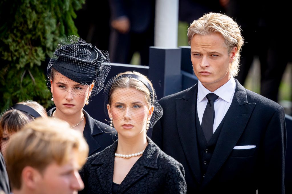 Marius Borg se sumó al resto de la Familia Real de Noruega para despedir al rey Harald.