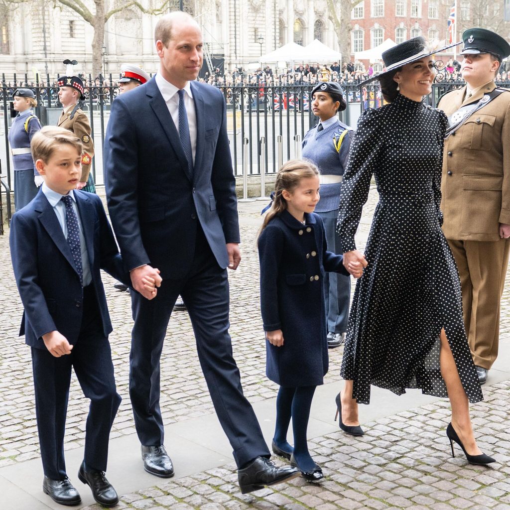 Prince William and Kate at service for Prince Philip with Prince George and Princess Charlotte