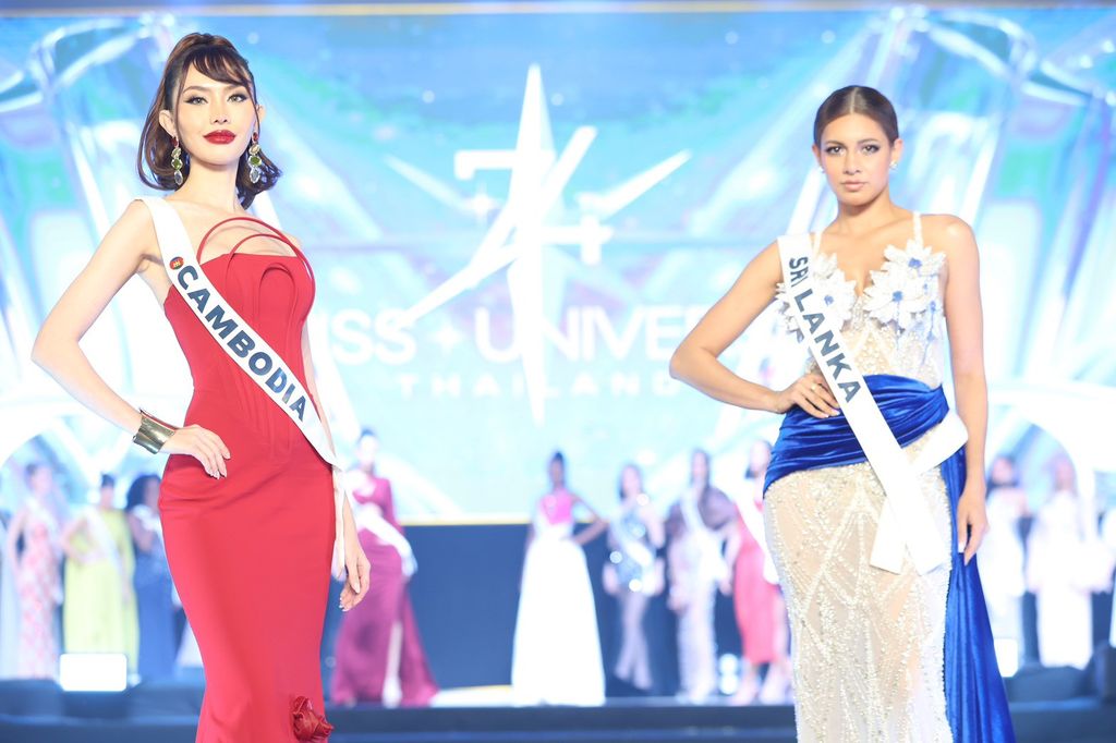 Thai Neary Socheata, Miss Universe Cambodia 2025; y Lihasha Lindsay-White, Miss Universe Sri Lanka 2025