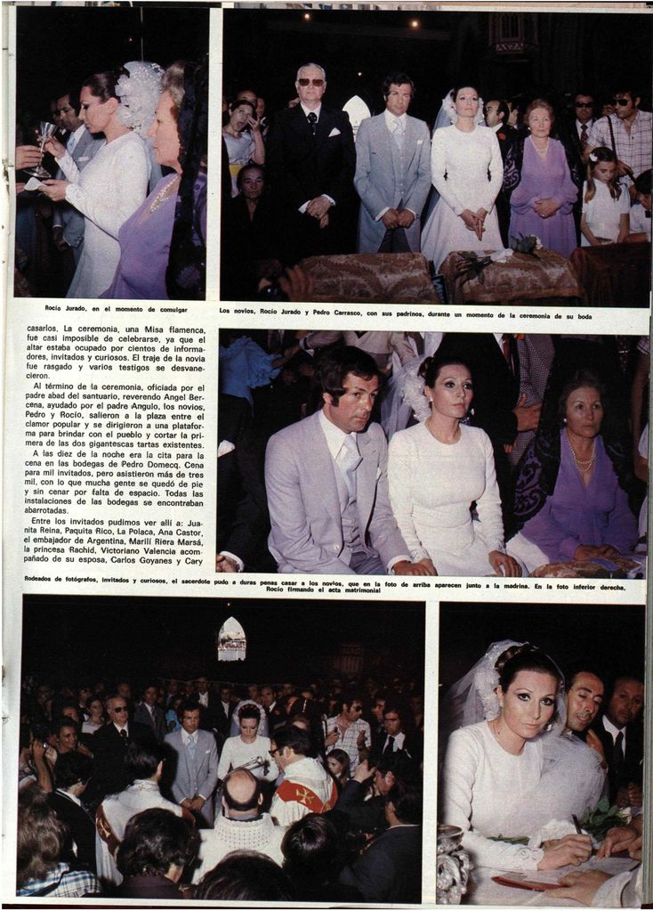 La boda de Rocío Jurado y Pedro Carrasco en 1976